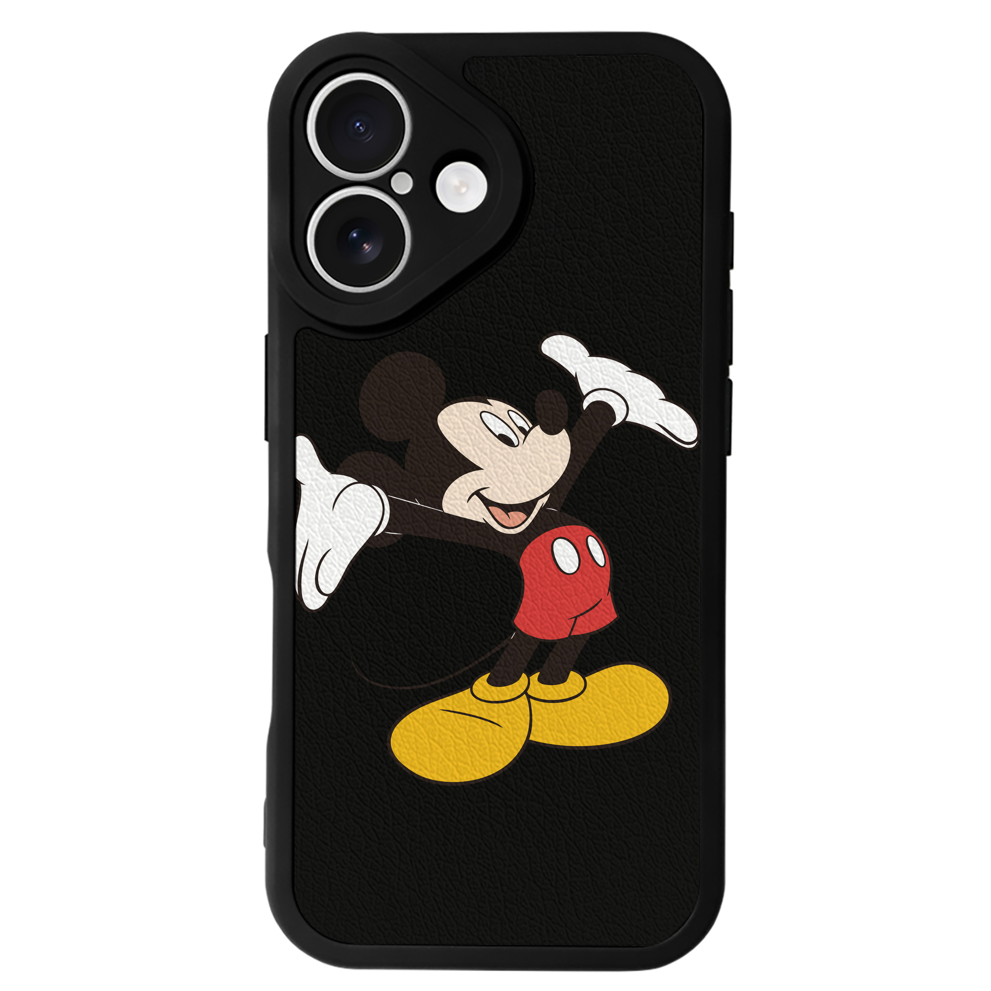 （画像用） ミッキーマウス Mickey Mouse 【iPhone 16シリーズ対応】シリコンスマホケース（レザー調） 材質：シリコン